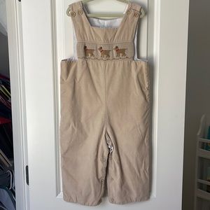 Little English Longall - 3T - Smocked with Puppies - Like New/Worn Once